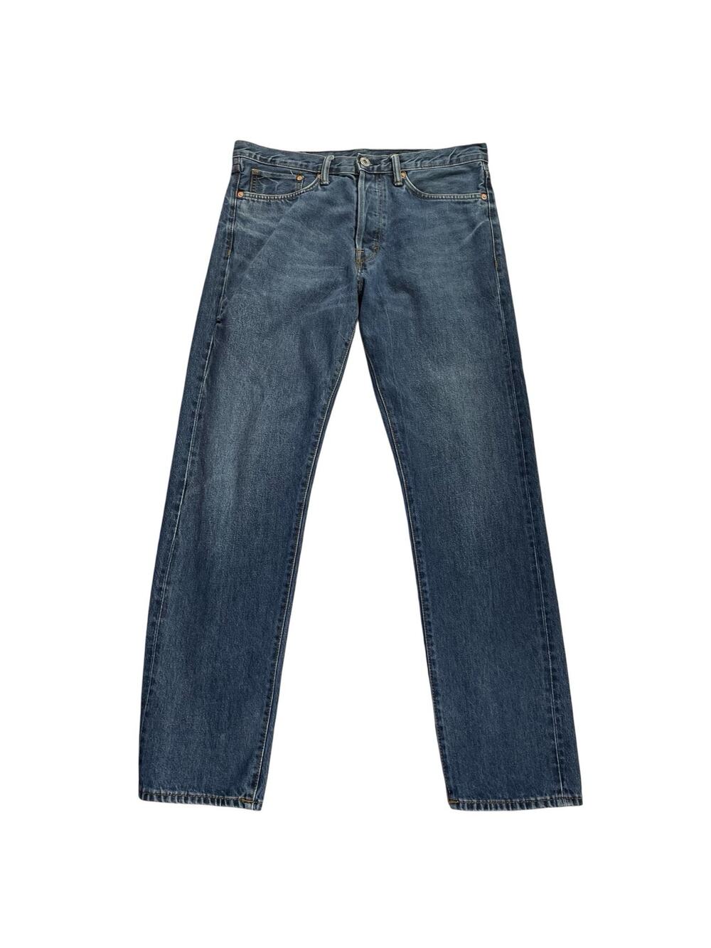 H&M & Denim Blue Jeans Men's 33 (Fits 34x32) Button Fly All Cotton Straight Leg - Picture 1 of 8